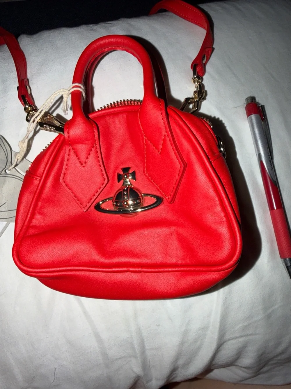 vegan vivienne westwood mini jasmine purse red New with tags